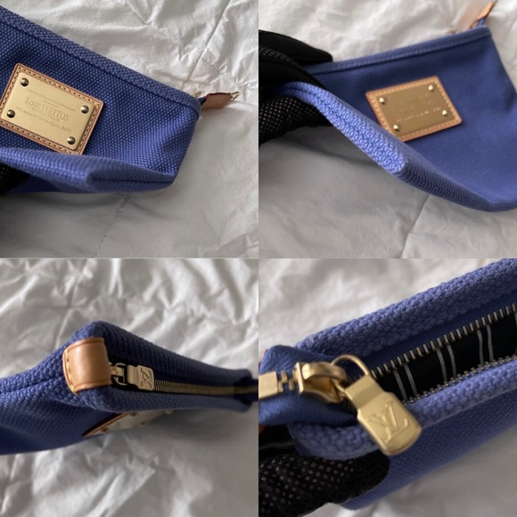 ✨Authentic Rare LOUIS VUITTON Purple Canvas Clutch Wristlet Crossbody Bag - Picture 8 of 16